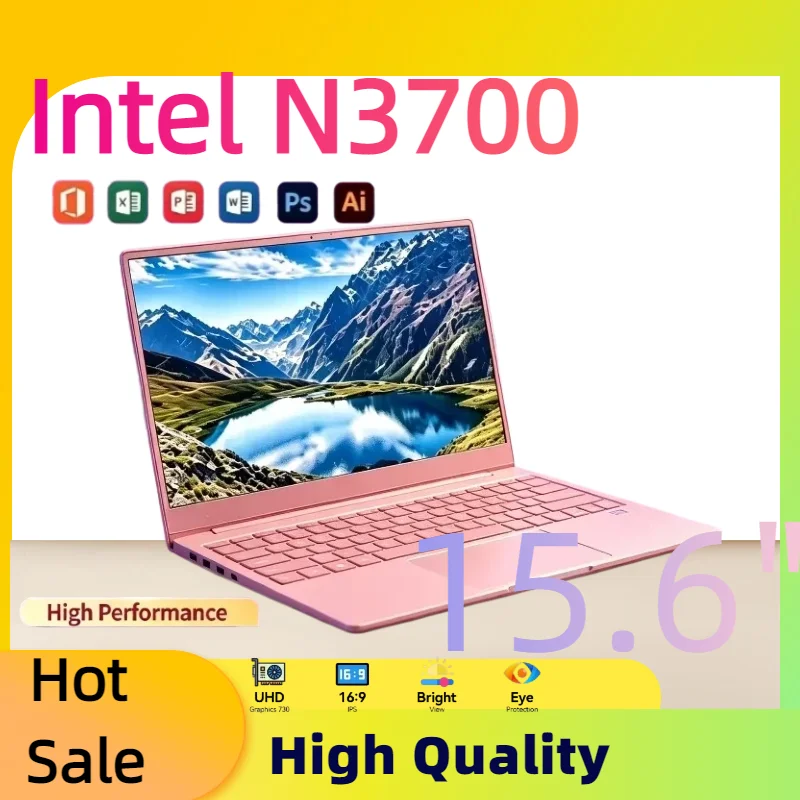 2026 New Intel N3700 15.6 Inch Laptop 1.6GHz Base 2.4GHz Turbo 16GB RAM 2TB SSD Ultra Slim Gaming Pro High Performance Unit Plus