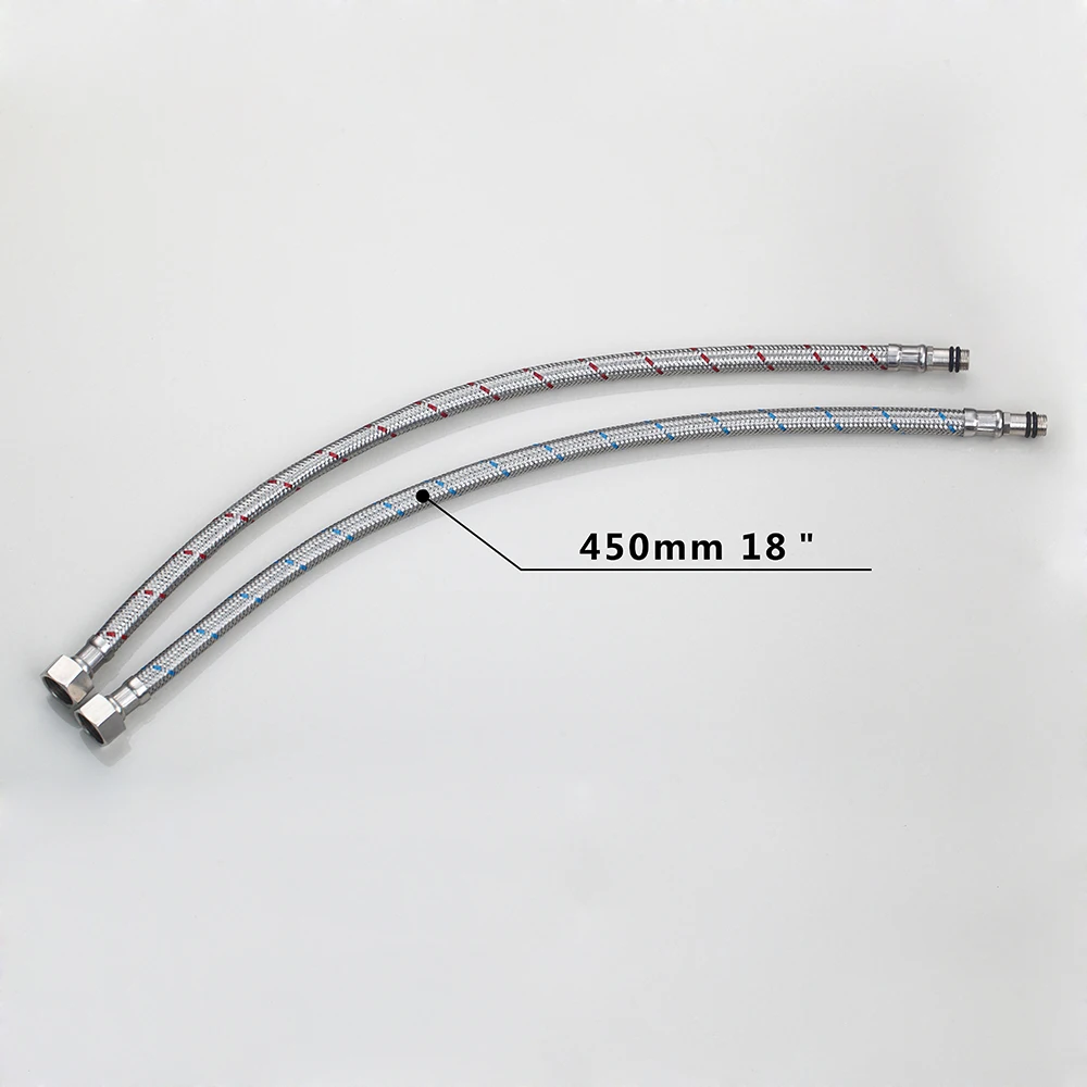 SINLAUK 1 Pair Stainless Steel Flexible Plumbing Pipes Hot Cold Mixer Faucet Water Supply Pipe Hoses Bathroom & Kitchen Part