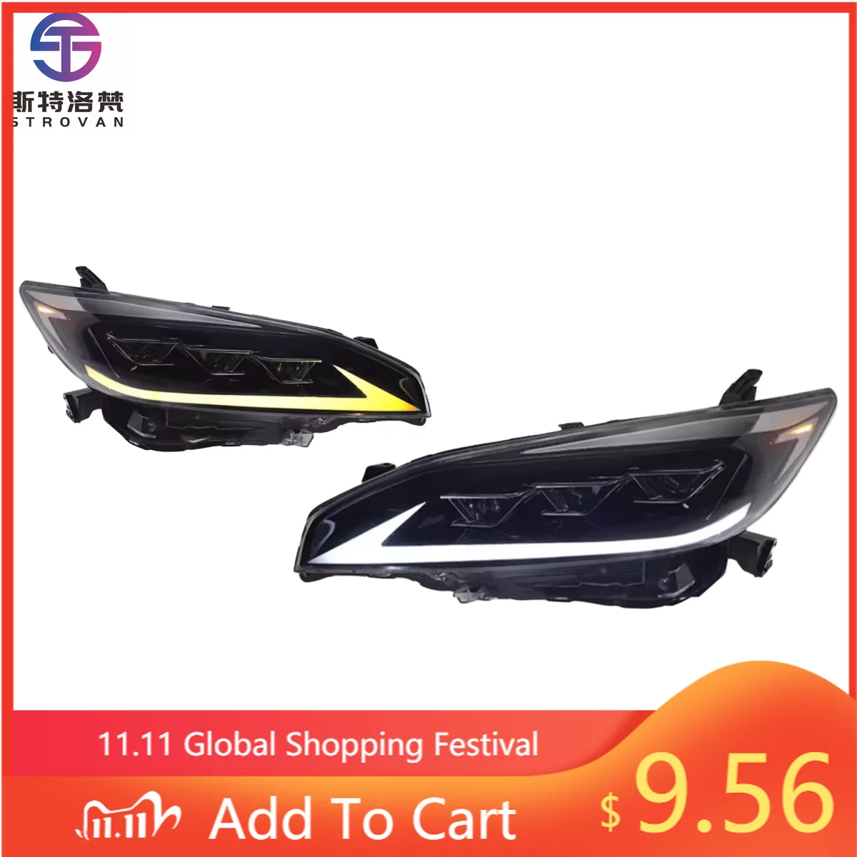 

Deren High QualityTOPY Car Headlights for Toyotas Wish 2009-15 LED DaytimeRunning Lights Dynamic Turn Signals100W 12V Car Lamps