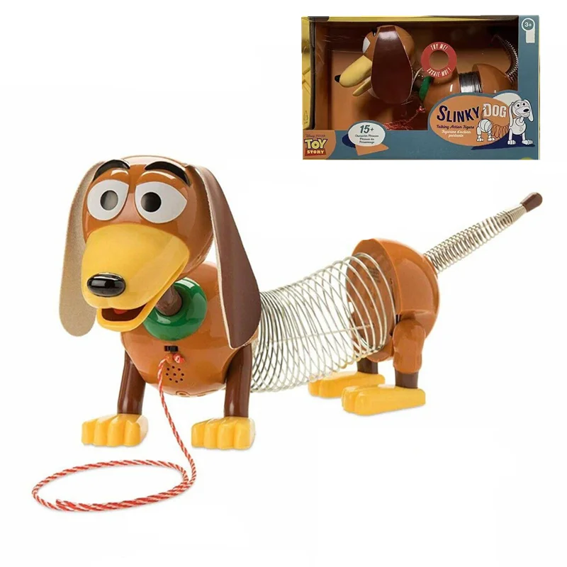 Original Disney Pixar Toy Story 4 Talking Stretch Slinky Dog Action Figures Toys Animal Anime Speak English Toy Children Gift