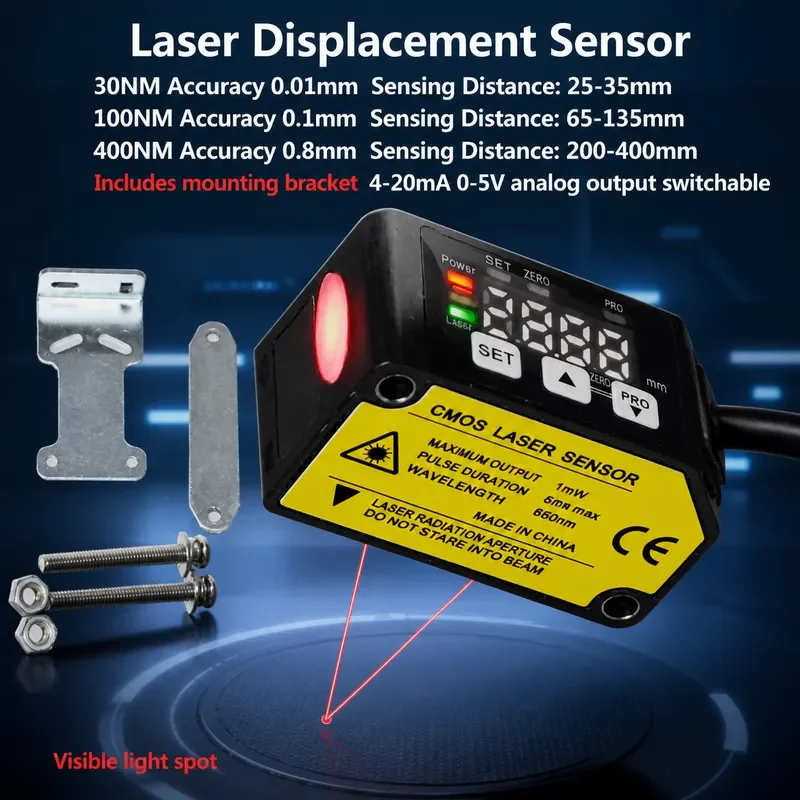 Digital Display High Precision Laser Displacement Sensor Photoelectric Switch Analog Detection Long Distance Ranging