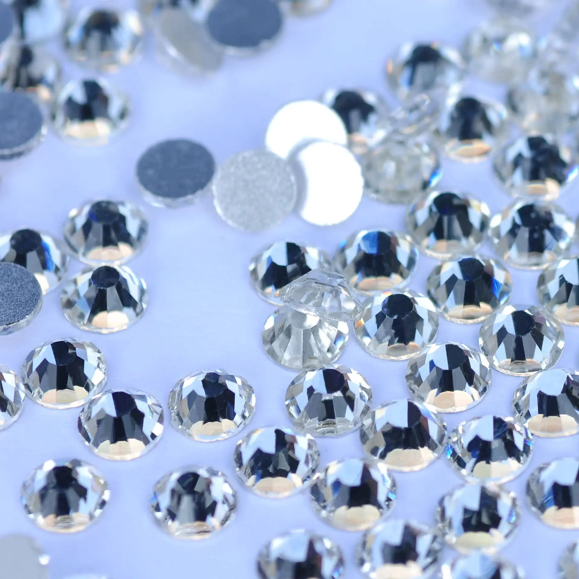 Cristal sem hotfix diy strass prego 5a pedras claras e vidro pixie pedras preciosas adesivo flatback strass para artesanato da arte do prego