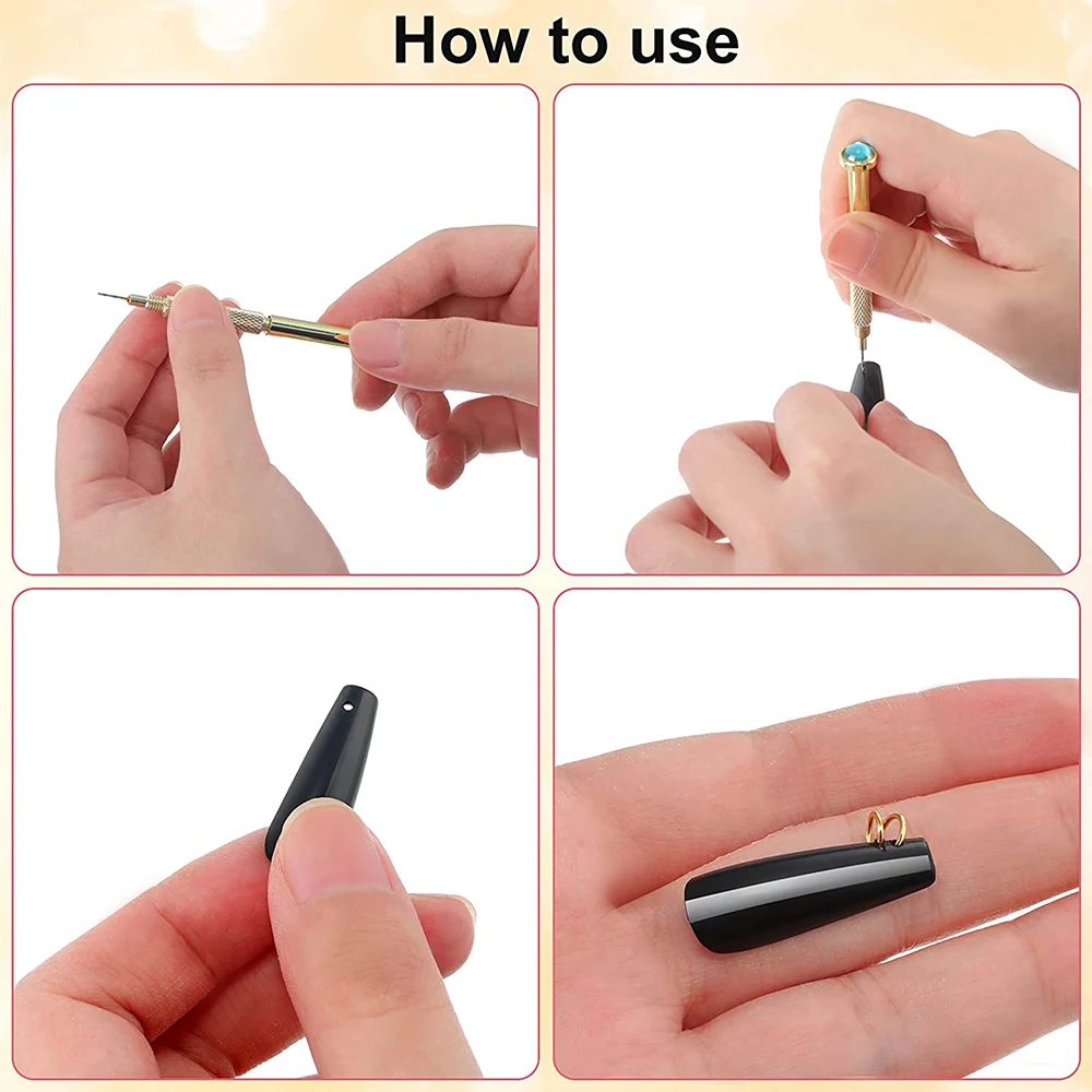 Ciondolo per piercing per unghie Ciondola Decorazione per nail art Design in lega di metallo Unghie con ciondoli punk traforati 1080pc Anello aperto Unghie artistiche 2030