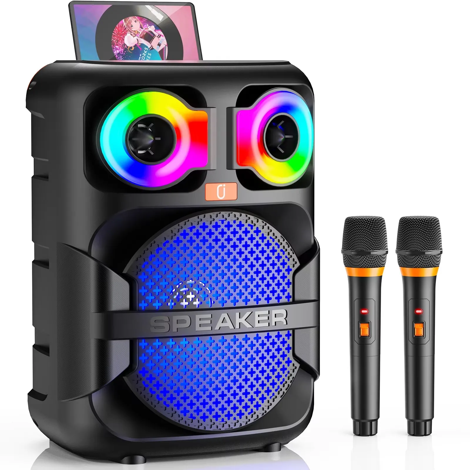 

Jyx Karaoke Speaker, Home Karaoke Machine with 2 Microphones, Portable Bluetooth Speaker with Led Party Light, T28-T