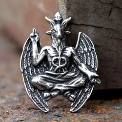 2023 NEW Darkly Men's 316L Stainless-Steel Gothic Satan Goat Lucifer Pendant Necklace Animal Punk Jewelry For Boyfriend Gift