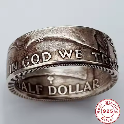 New S925 Sterling Silver Ring Thai Silver Vintage Embossed Ring for Men Jewelry Gifts