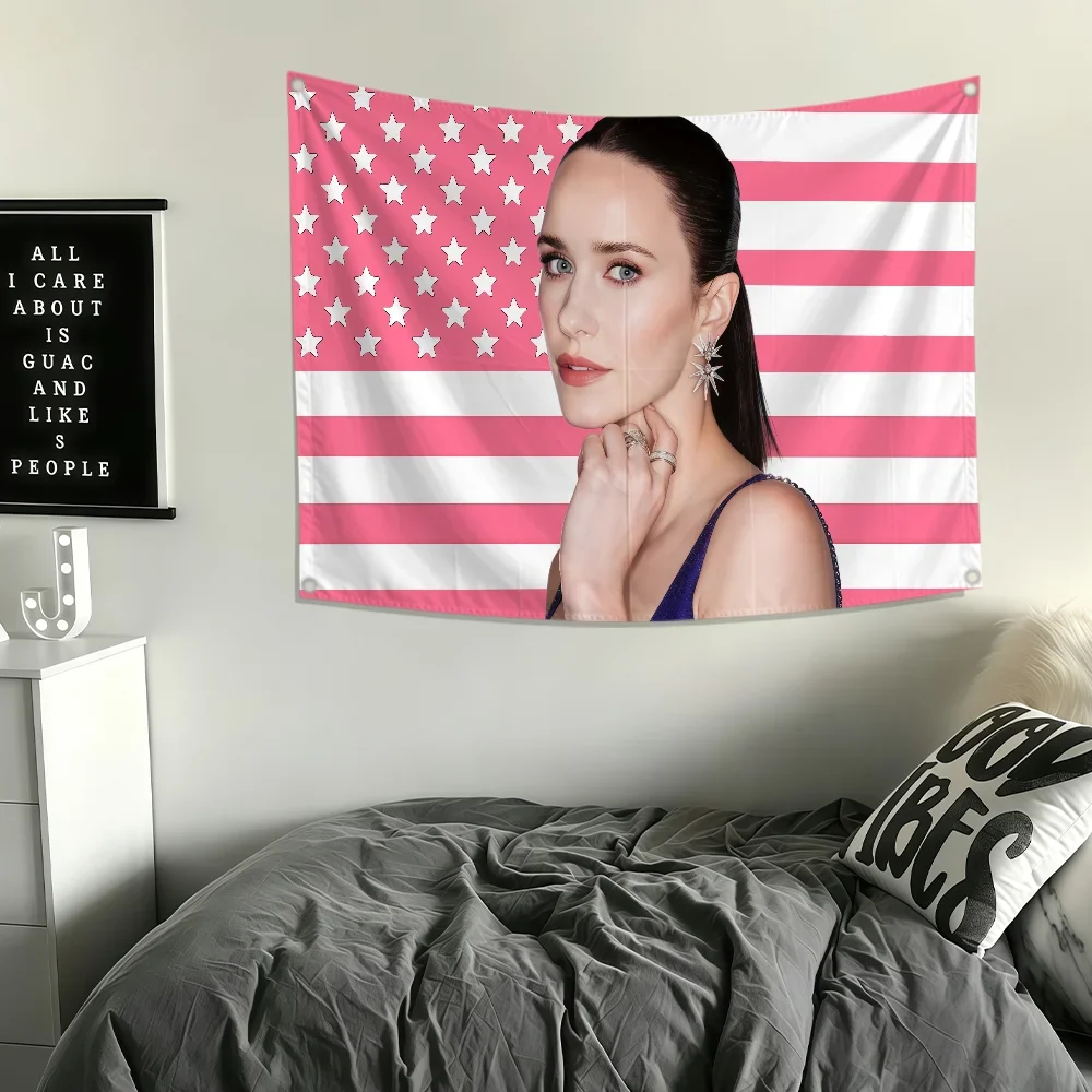 Actor R-Rachel Brosnahan Flag Polyester Printing Banner For Bedroom Living Bar Garden Garage Wall Art Out Door Decoration