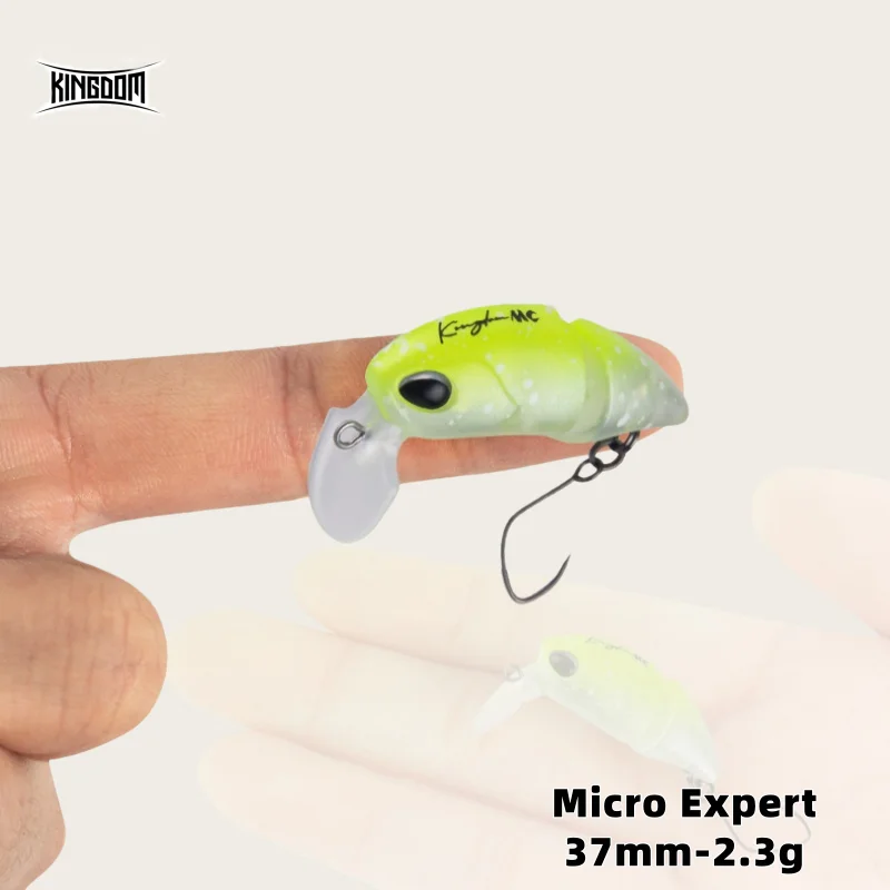 Kingdom 2-Section Minnow Lure 2.3g 37mm Floating S-Shaped Hard Wobble Topwater Swimbaits Artificial Bait for Trout Bass Fishing