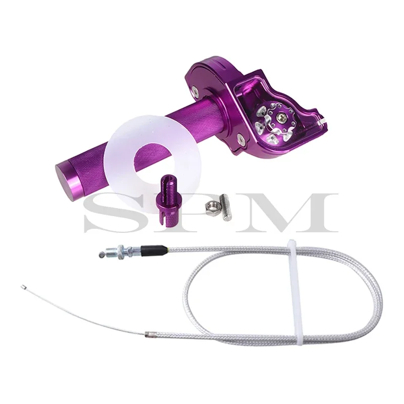 Universele 22Mm Cnc Aluminium Gaspedaal Grip Stuur Kabel Voor Motorfiets Bromfiets Scooter Atv Quad M 10*1.5