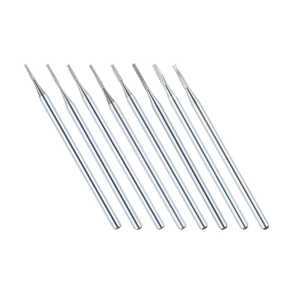 6Pcs Dental Tungsten Carbide Burs HP Strawberries Truncated Conical Long Drill Bits for Straight Nose Cone Low Speed Handpiece
