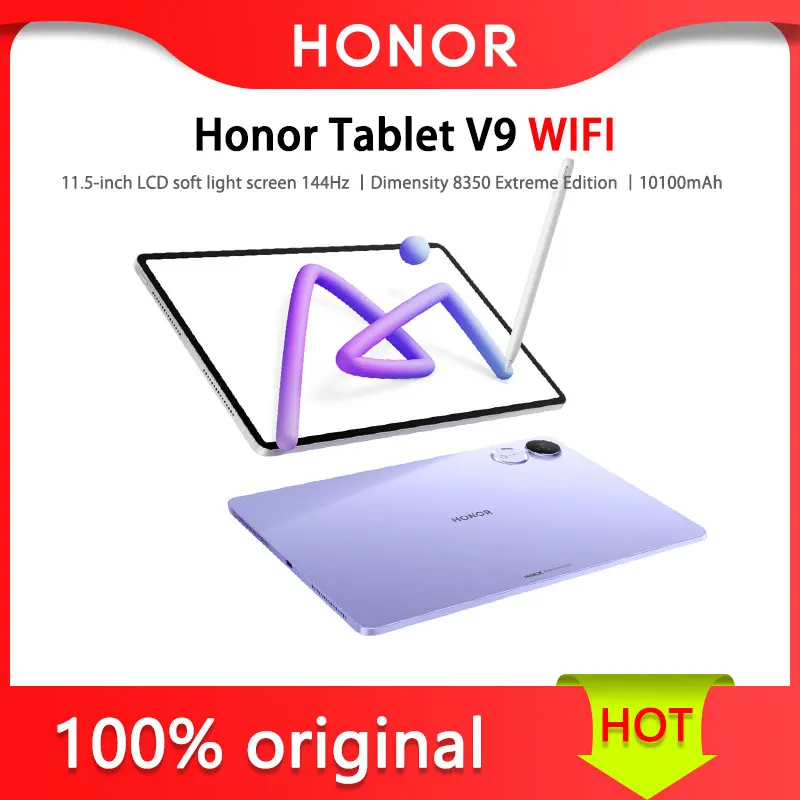 Honor Tablet V9 versão chinesa tela LCD de luz suave de 11,5 polegadas 144 Hz Dimensidade 8350 Extreme Edition 10100mAh