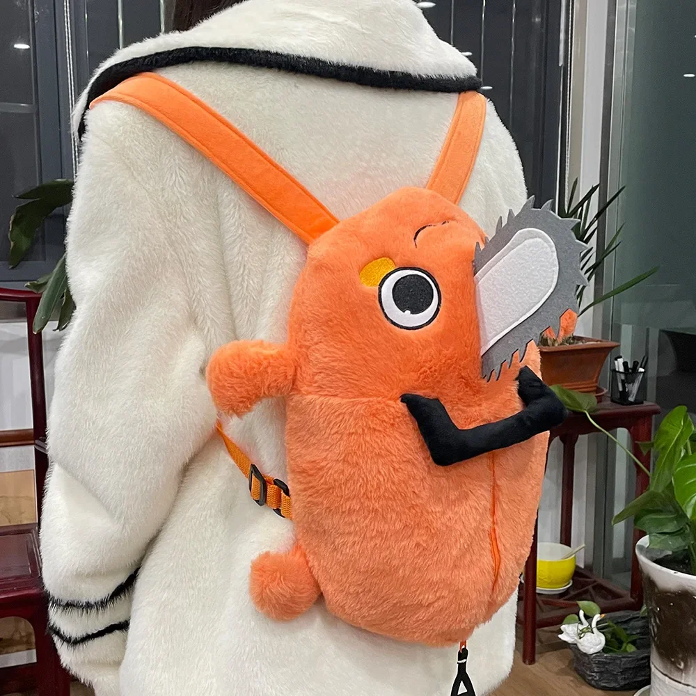 Orange Dog Pochita Plush Backpack Japan Anime Cartoon Orange Dog Shoulderbag Soft Shopping Bag Phone Denji Cosplay Fans Gifts