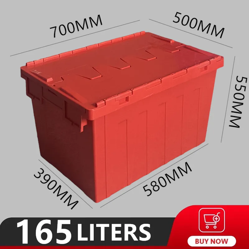 صندوق تخزين بلاستيكي سميك، صناديق جراج كبيرة قابلة للتكديس مع أغطية، مقابض للملابس، الوجبات الخفيفة، البقالة، ألوان متعددة