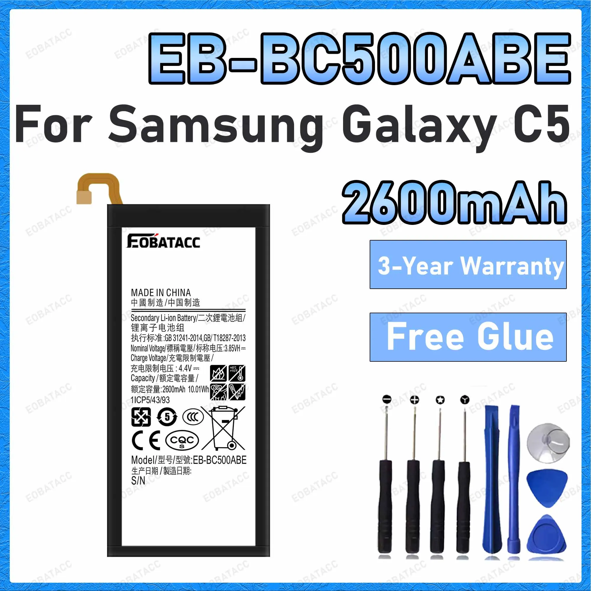 EB-BC500ABE 2600mAh Battery For Samsung Galaxy C5 Batteries New High Quanlity+Free Tools