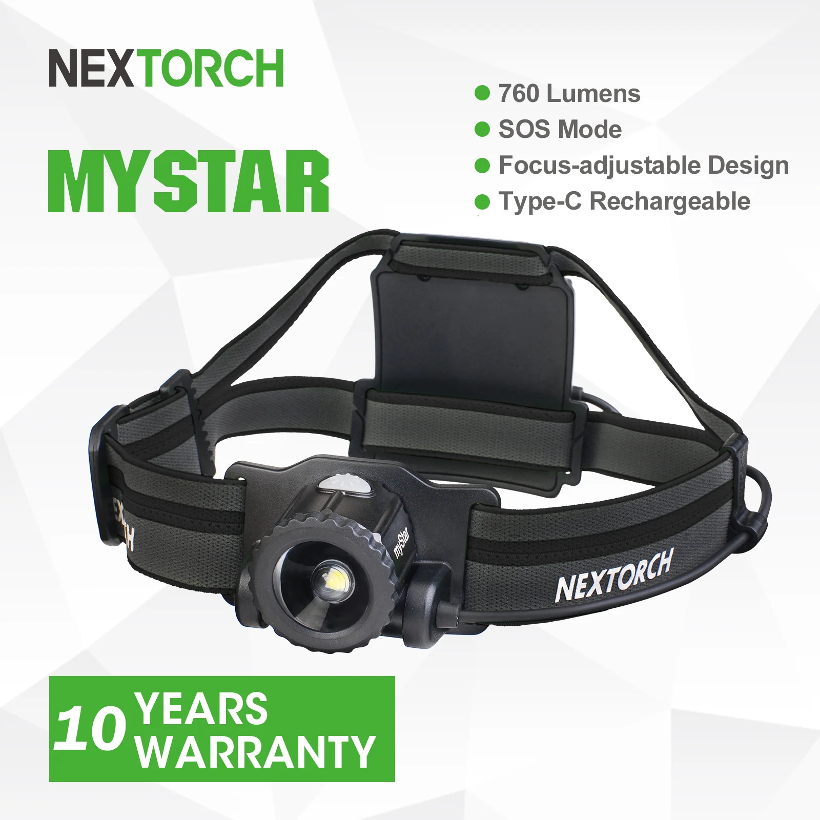 

NEXTORCH myStar V2.0 760 Lumen Headlamp Zoomable Flashlight Rechargeable HeadLamp Adjustable Headband fishing Camping