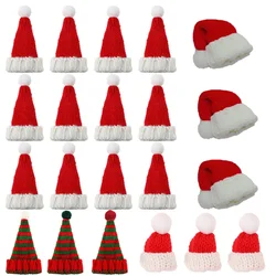 3-20pcs Mini cappelli per maglieria natale Mini bambola per maglieria cappelli artigianali cappello di lana per ornamenti natalizi accessori artigianali per cucire fai da te