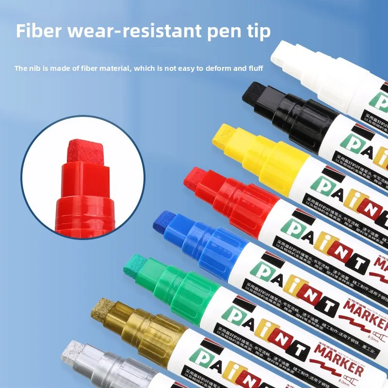 Colored Waterproof Paint Markers 8mm Quick Dry Wide Tip Extra Thick Industrial Marker, Strong Coverage for Tire Drawing Marking