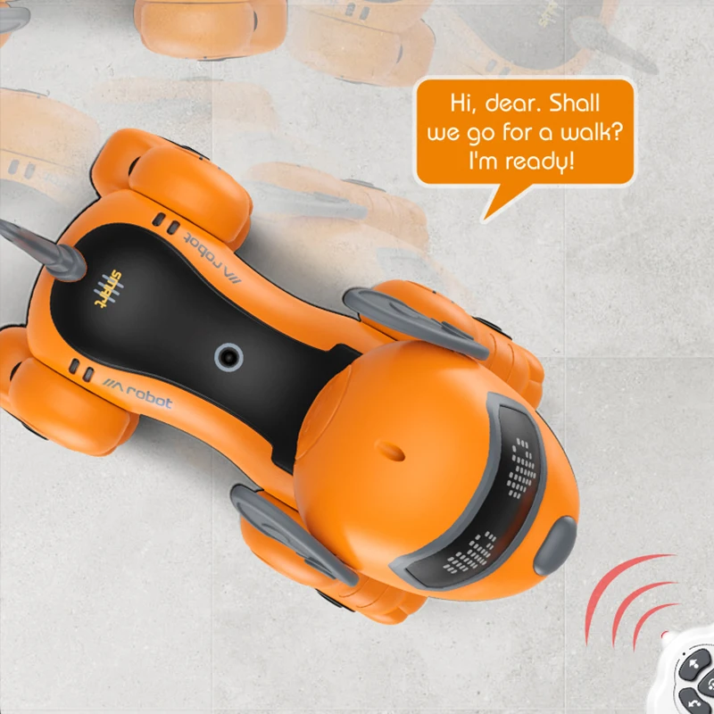 Robot de Control remoto para mascotas, juguete de 2,4G con sensores táctiles interactivos, Control de voz inteligente, regalo para cachorros