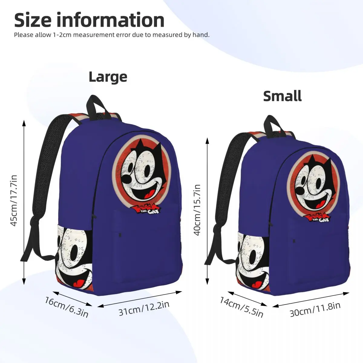 Kawaii Good Bookbag escursionismo Multi scomparto F-Felix The Cat Cartoon student College Bag Back To School Gift