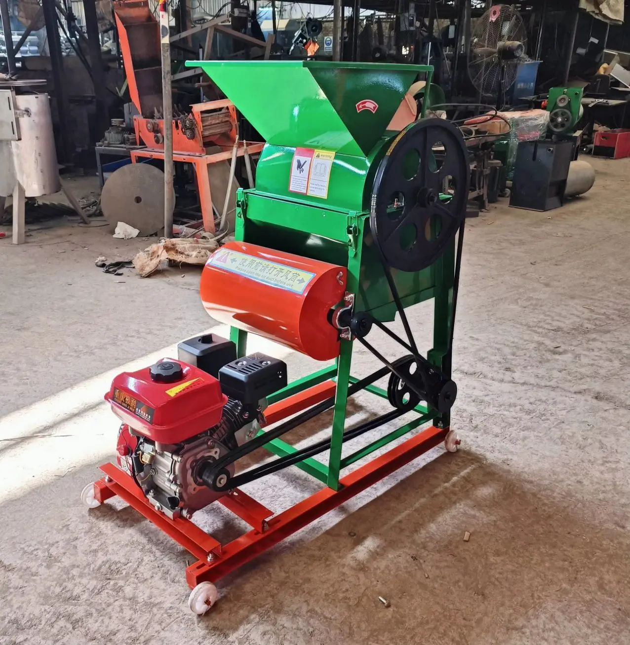 Peanut Sheller Machine Mobile Wheel Design Shelling Machine for Field Peanut Husking Flexible Operation