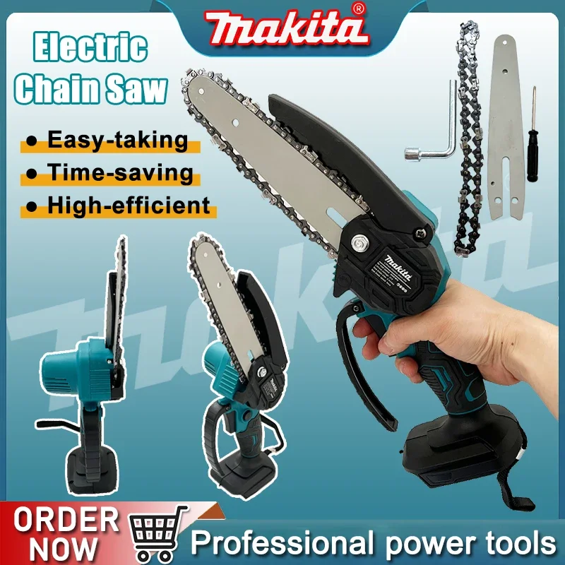 

Makita 6 Inch Chain Saw Electric Saw Handheld Portable Wood Logging Chainsaw Garden Pruning Wood Power Tool for 18V Battery