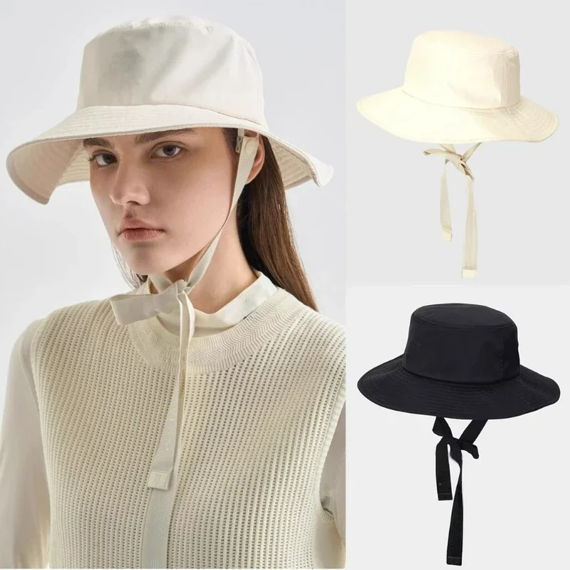 

Golf ladies new bucket hat sunscreen sunshade hat windbreak rope sports leisure fashion trend versatile model