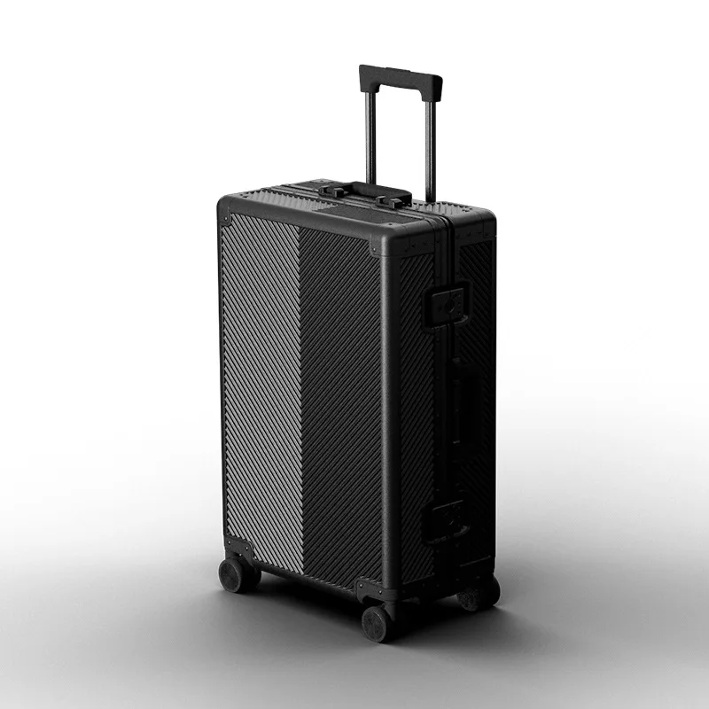 Aluminum-Magnesium Alloy Trolley Case Wide Draw-Bar Luggage Large Capacity Universal Wheel High-Grade Aluminum Frame Suitcase