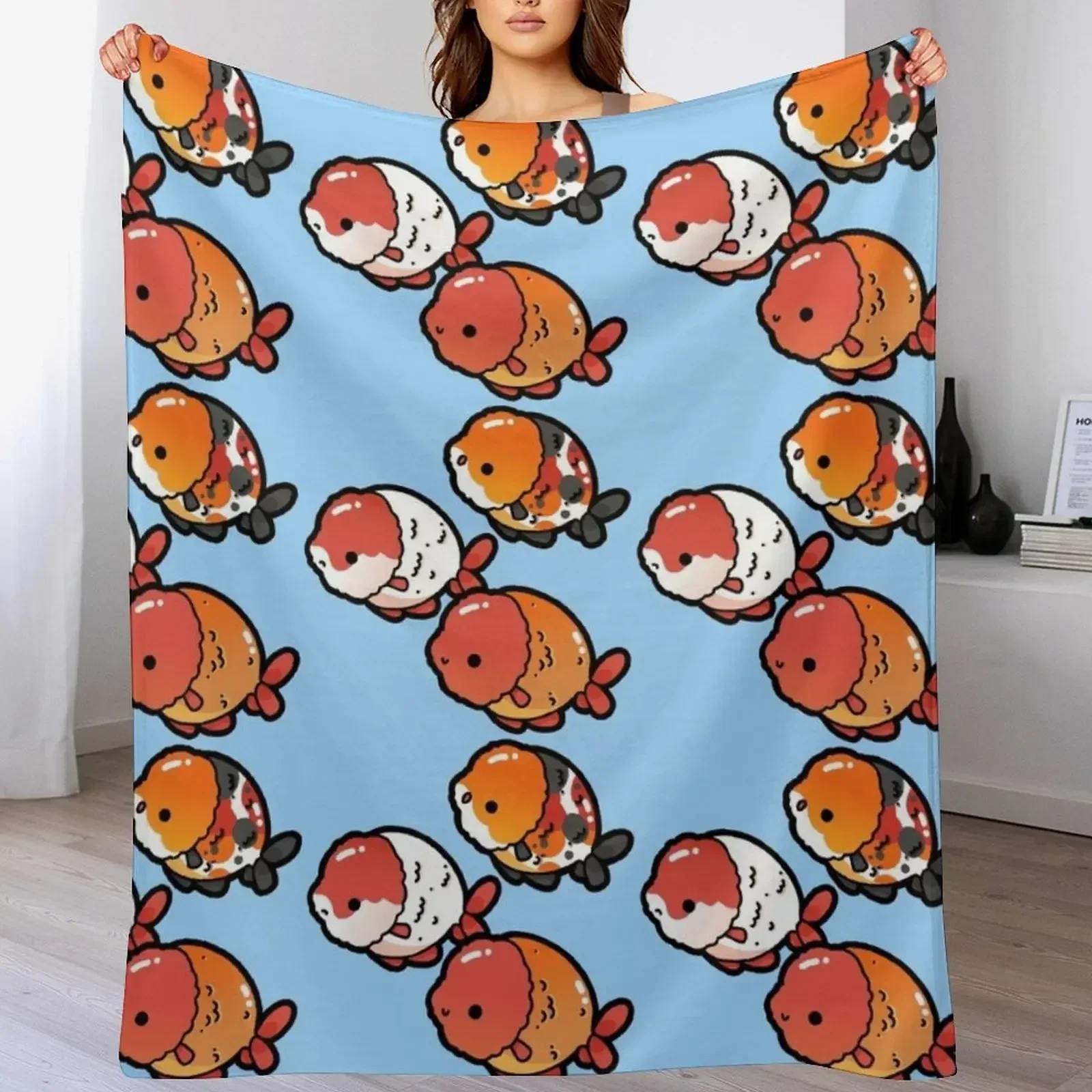 

Ranchu Goldfish Throw Blanket Warm Sleeping Bag Blankets