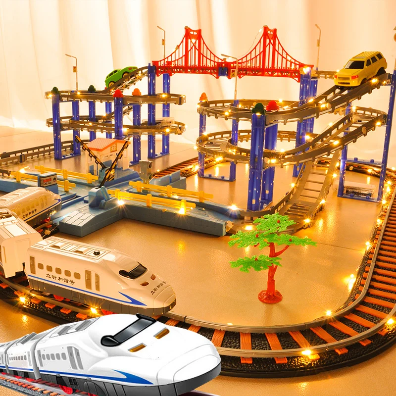 High Speed Rail Train Electric Small Train Rail Car Toy Roller Coaster Boy Children's Birthday Gift