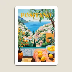 Positano Italy Travel Print Magnet Colorful Magnetic Children Refrigerator Cute Toy Baby Decor for Fridge Organizer Home
