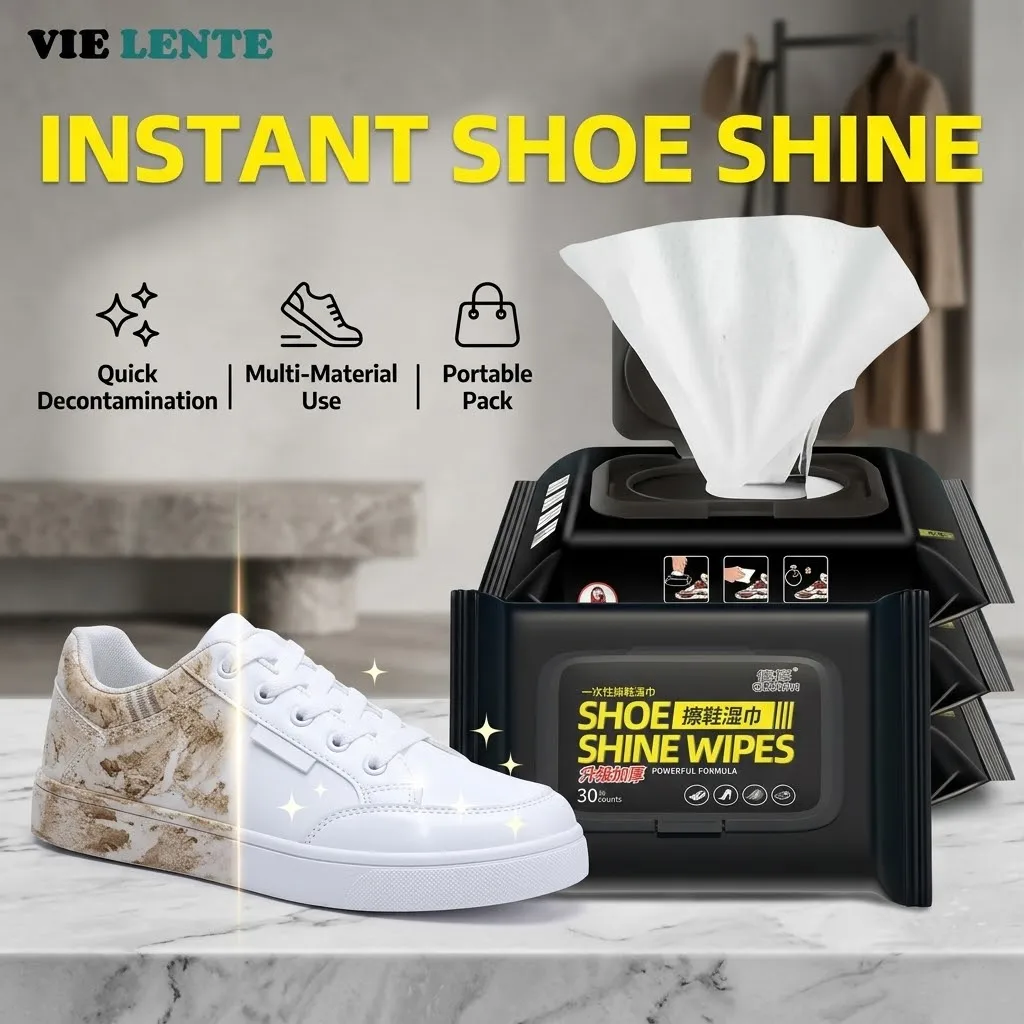 Disposable Shoe Cleaning Wipes Instant Sneaker Cleaner White Shoe Stain Remover Portable Travel Leather Care Wet Wipes Wash-Free