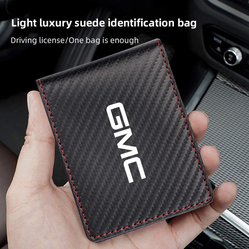 Cartera de cuero para licencia de conducir, tarjeta de identificación, tarjeta bancaria, artículos para coche GMC Terrain Sierra 1500 Yukon Acadia, adorno decorativo para coche