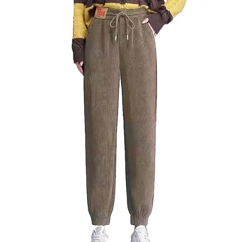 الصوف Sweatpants النساء سراويل للجري عالية الخصر مركب الصوف Sweatpants الشتاء الحراري التزلج المشي لمسافات طويلة الجري ركض