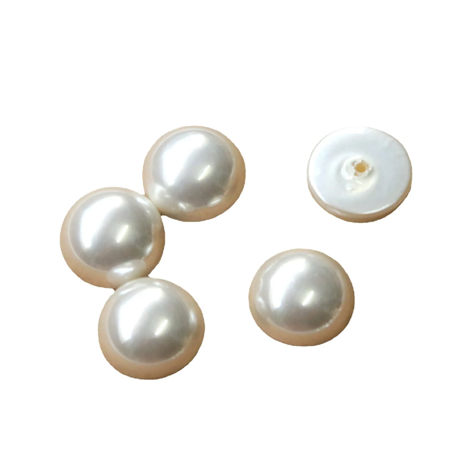 5pcs Imitation Pearl Silver Round Flatback Cabochon Material Diy Earrings Hairpin Accessories Embellishments for Scrapbooking