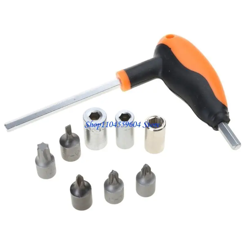 

12QM Motorcycles Engine Valves Adjustment Tool T-wrench Tools with 6/8/10/45mm Bit