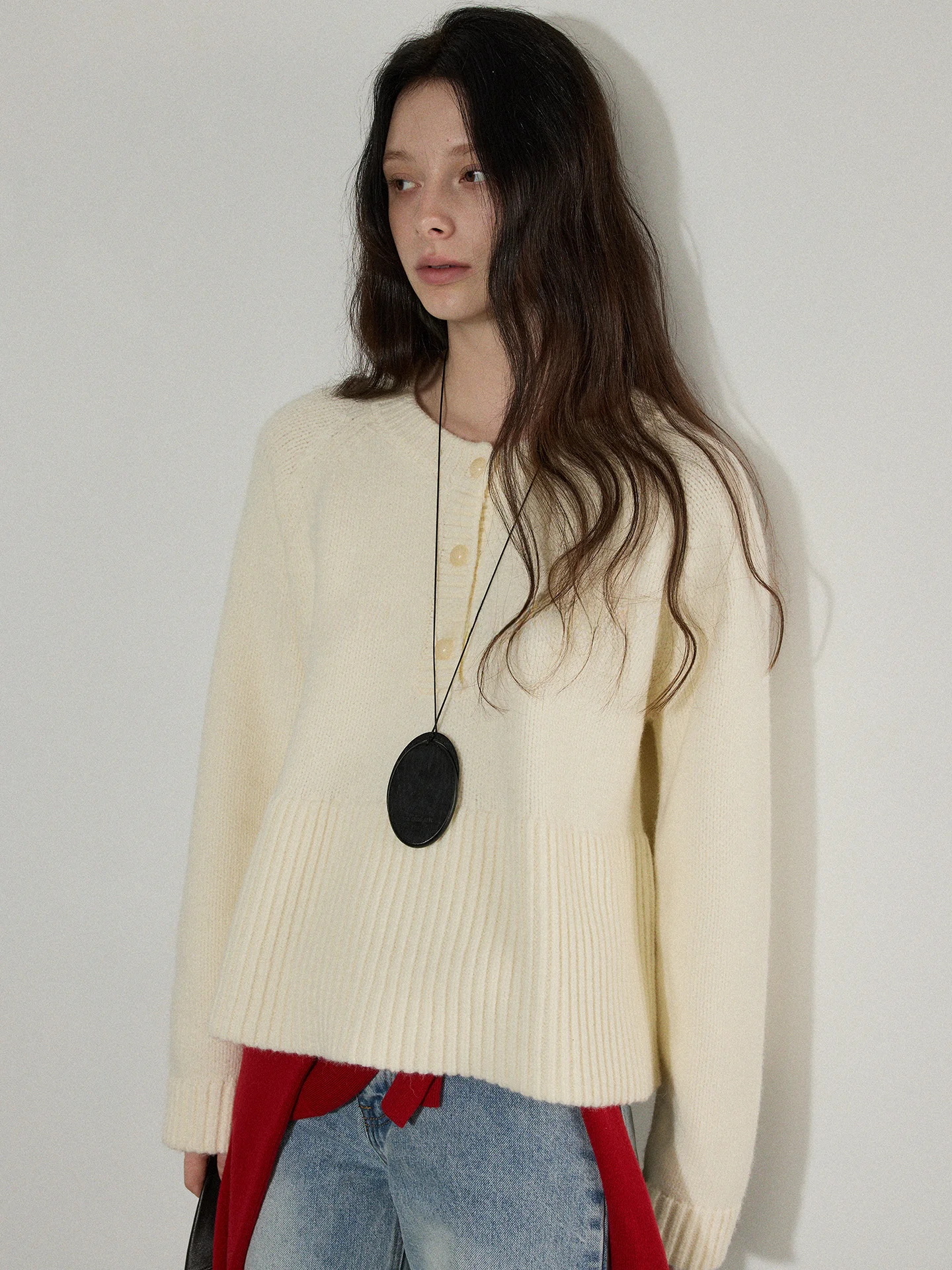 

Женский вязаный свитер Lofi Choose свободного кроя с круглым вырезом, мягкий, уютный, зимний, новый, однотонный, с длинными рукавами, для повседневной носки