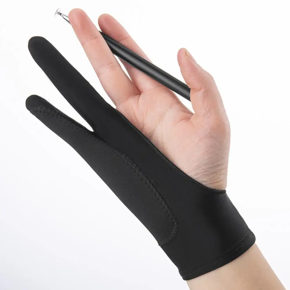 Drawing Gloves Breathable Anti-mistouch Function Gloves Stretchy Protect Screen with Two Finger Three-layered Sketching Gloves