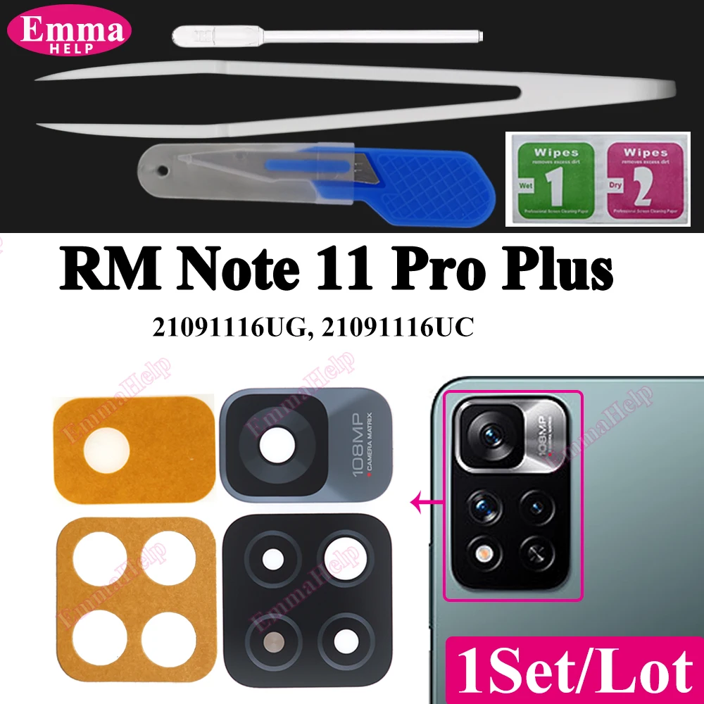Rear Back Camera Lens Glass For Xiaomi Redmi Note 13 12 Pro Plus 11 10 14 4G 5G 9 Pro Back Main Camera Glass Lens with Sticker