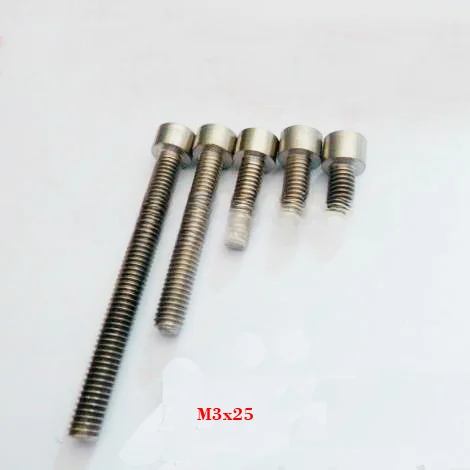 30pcs M3x25 M3 Thread Diameter 25mm Length Hex socket head cap Ti screw TA2 cup head Titanium bolts