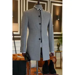 Customized Men's Suits 2 Piece Jacket Pants Outfits Single Breasted Stand Lapel Formal Business Male Clothing Luxury Blazer Sets