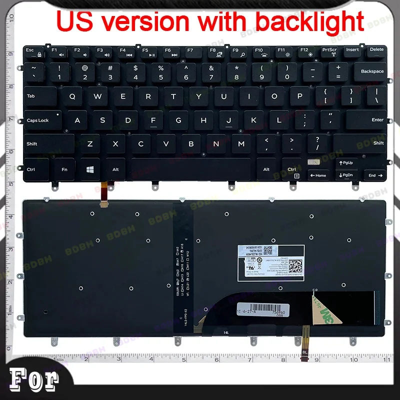 *BH RU/US/UK/FR/SP Backlit Keyboard For DELL XPS 15 9550 9560 9570 5510 M5510 7558 7568 7590 P56F D1728 D1828T 9550R-1728S 1828S
