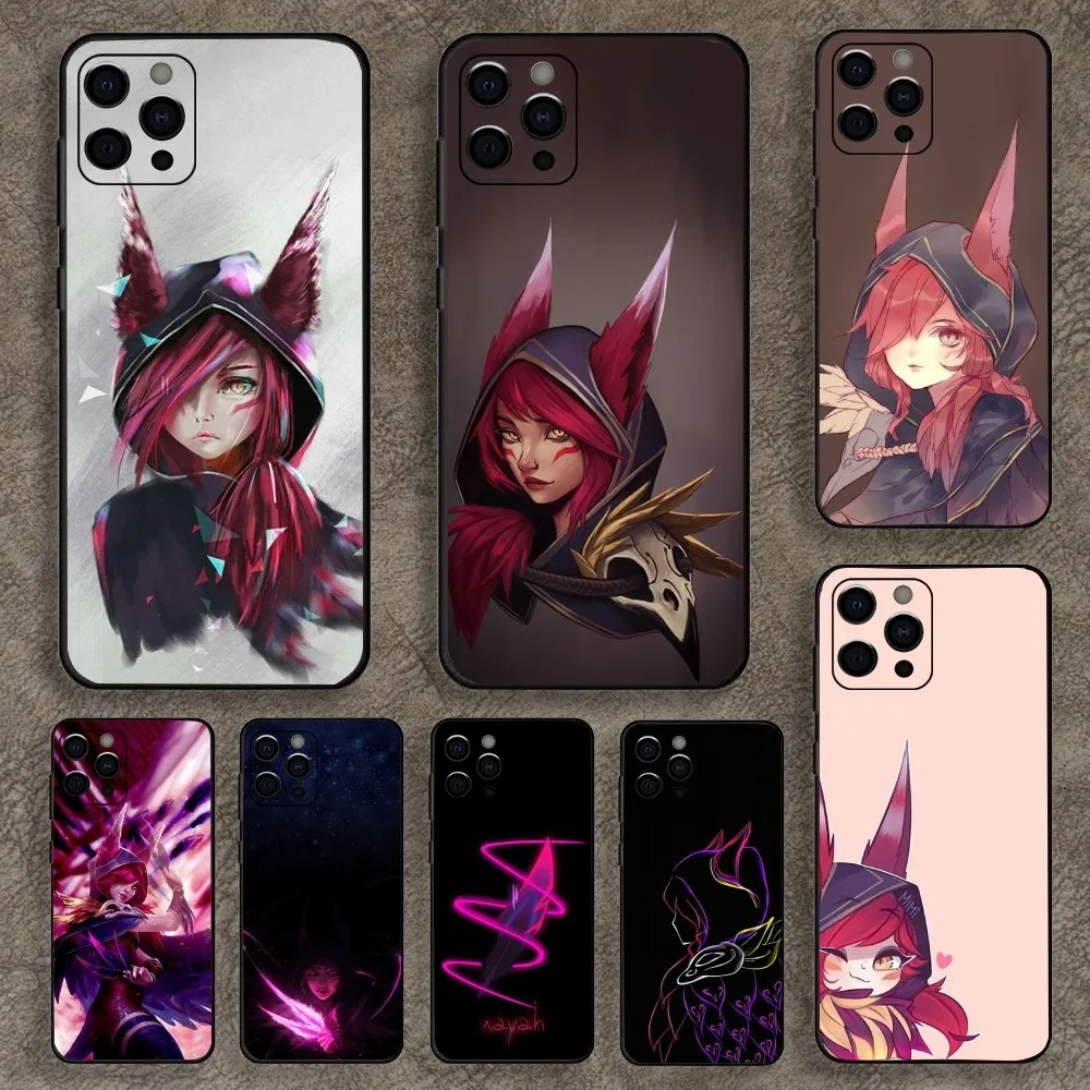 X-Xayah Rebel LOL-L Phone Case For Apple iPhone 15,14,13,12,11,Pro,X,XS,Max,XR,Plus,Mini Soft Black Cover