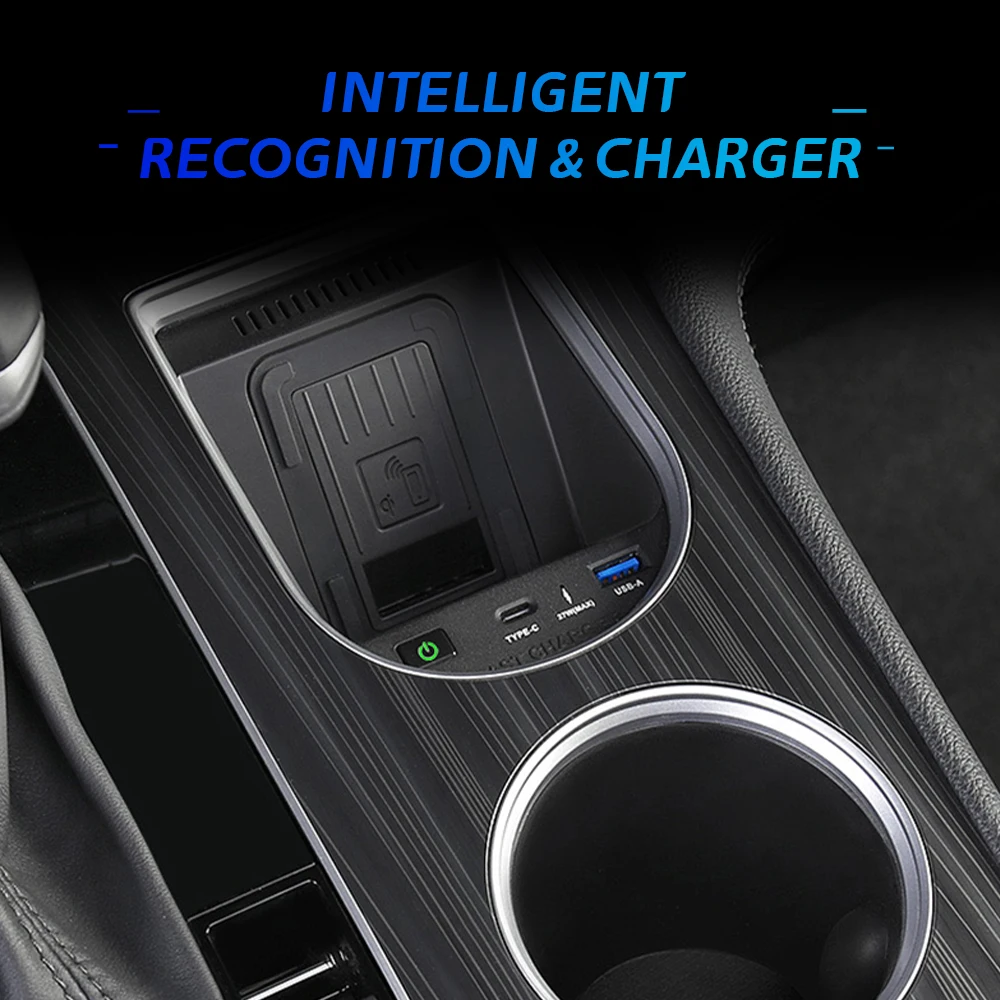 Car Wireless Charger For Toyota Sienna 2022 2023 15W Quick Charging Console Cup Holder Phone Holder Charger