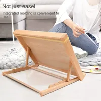 Wooden Portable Drawing Table A3 Sketch Bookshelf Wood Stand Desktop Watercolor Oil Easel for Painting Art Supplies Holders