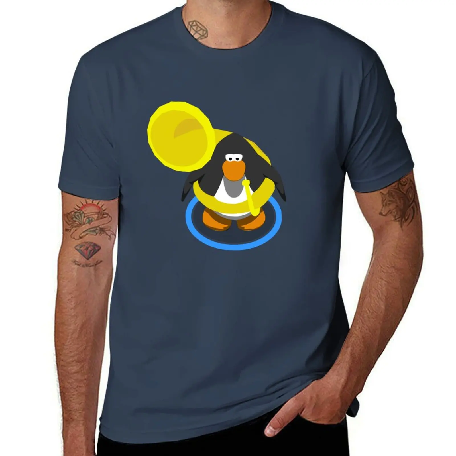 Camiseta Tuba Penguin para correr, camiseta de manga corta para rendimiento deportivo