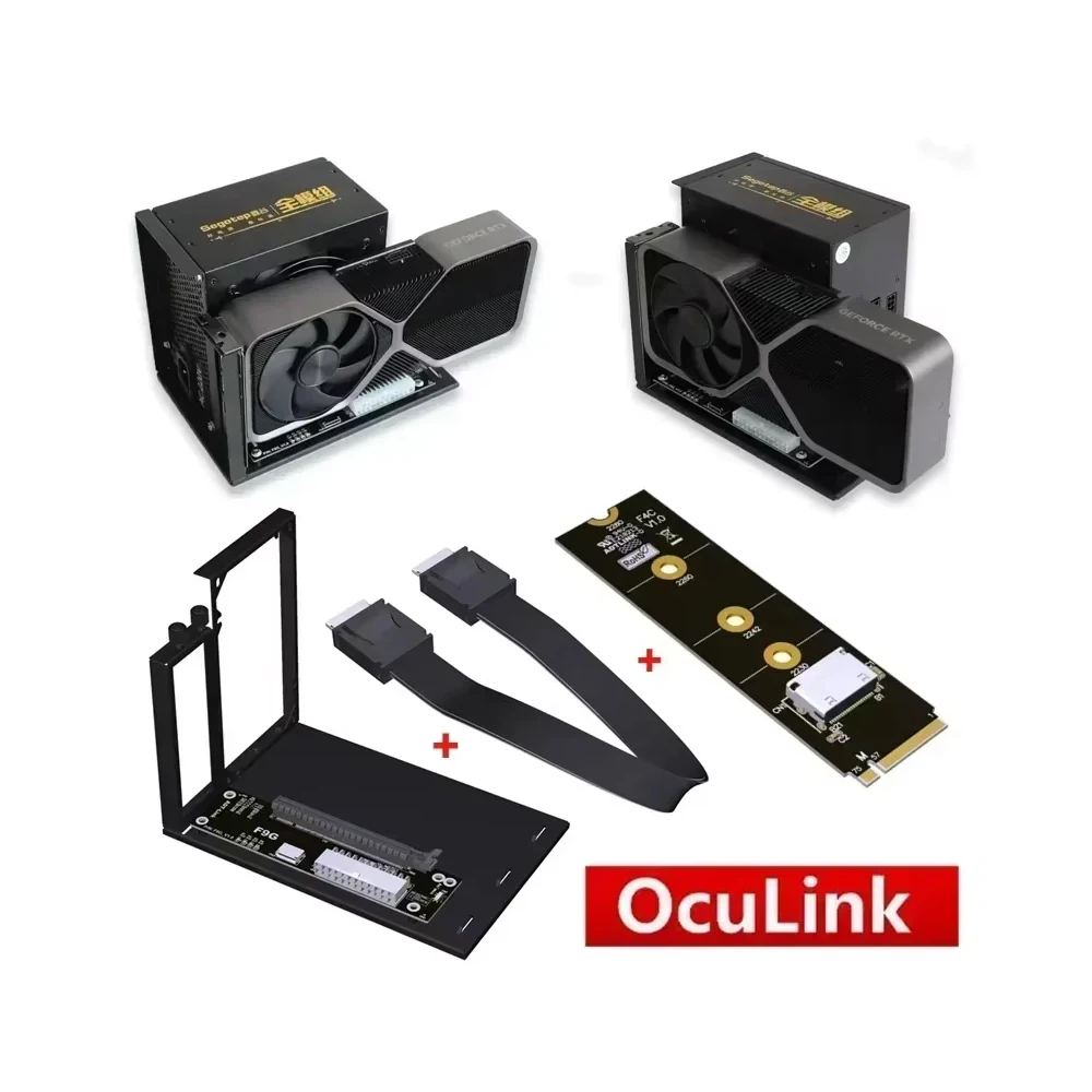 EGPU OCuLink Dock PCIe 4.0 X4 Speed External Video Graphics Card Docking Station F9G for PC Notebook Laptop M.2 Adapter ATX
