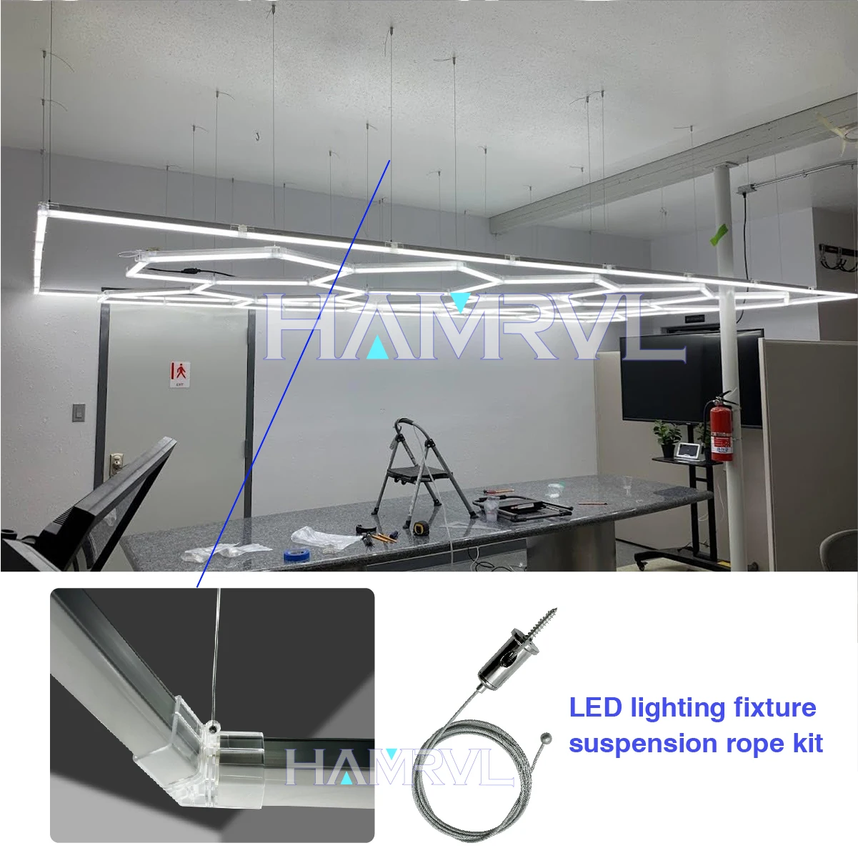 Hexagonal light cable 10-250cm Adjustable Suspension Cables Steel Hanging Chain Lamp Ceiling Lifting Wire Accessory Steel Rope