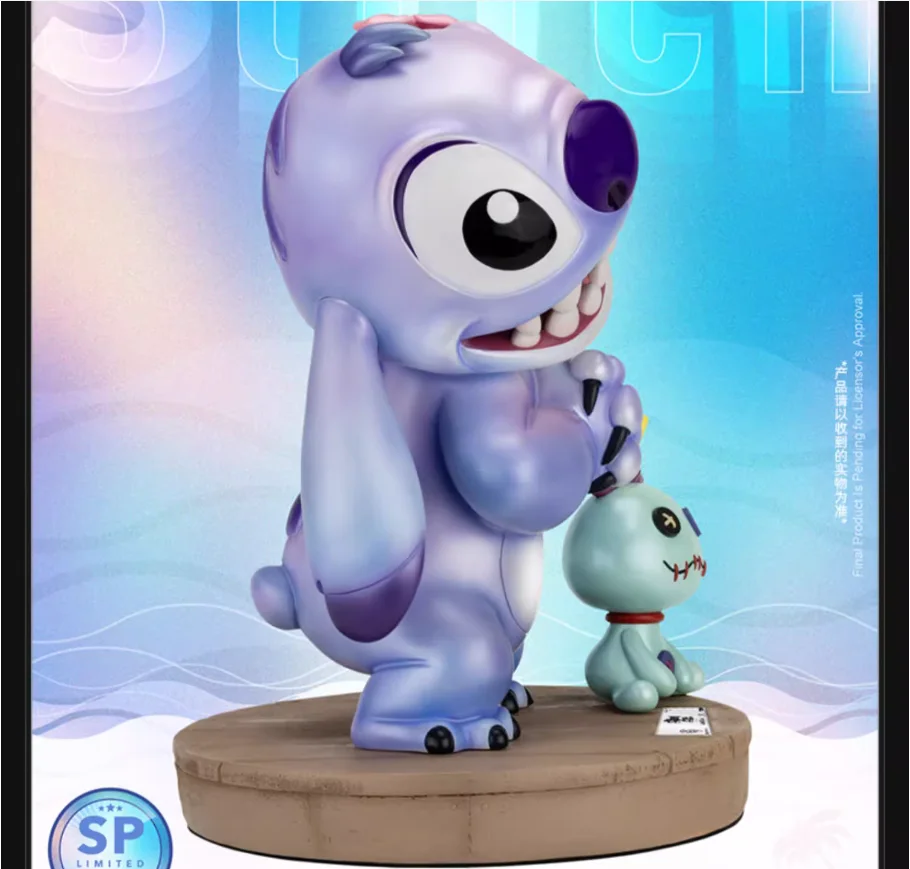 Disney 33,5 cm Stitch Anime Figura da tavolo Lavoro manuale Modello Ornamenti Collezione di decorazioni per la casa Giocattoli Regalo di compleanno per bambini