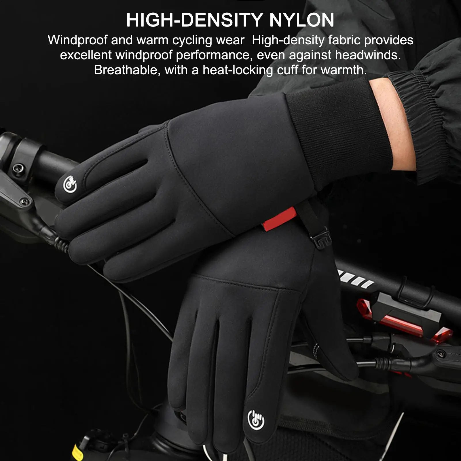 Electric Gloves Heated Riding Gloves USB Charging Windproof Non-Slip Touchscreen Waterproof Thick Drawstring Mittens For Adults