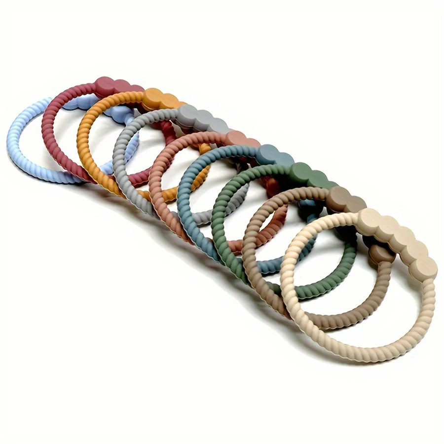 2025 جديد الطفل عضاضة شكل دائري سيليكون عضاضة ألعاب التسنين الأطفال الحسية لغز ألعاب التسنين #3